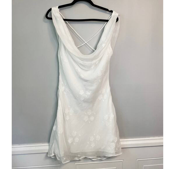 NWT, Princess Polly, Size 8, White Contessa Mini Dress, Cowl Back, Goddess Cloud - Picture 1 of 7